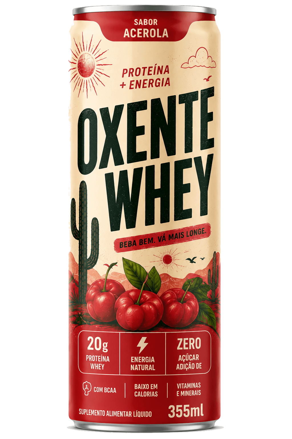Lata Oxente Whey sabor Acerola